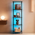 Display Shelf Floor Lamp With RGBW Light And Black Finish