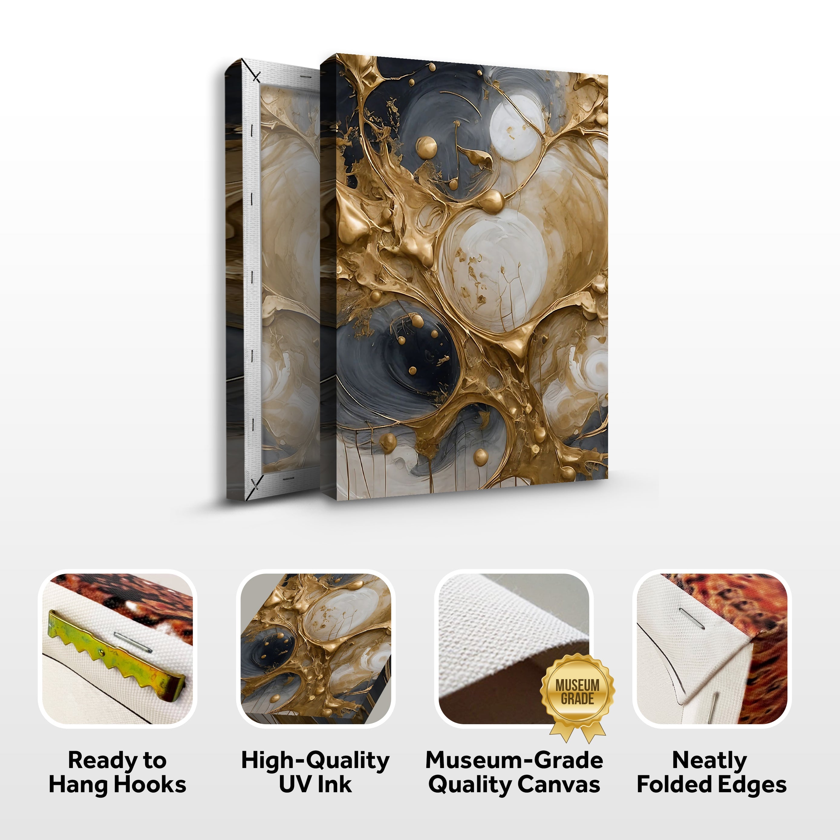 Black and Gold Splash Wall Art